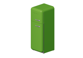 3D Electrical Appliances - 1950s two door fridge - green - Smeg - FAB30LVE1