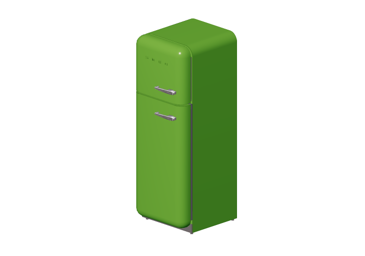 3D Electrical Appliances - 1950s two door fridge - green -... 3D Electrical Appliances - 1950s two door fridge - green -...