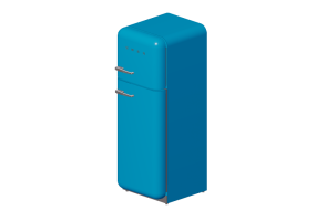 3D Electrical Appliances - 1950s two door fridge - blue - Smeg - FAB30RAZ1