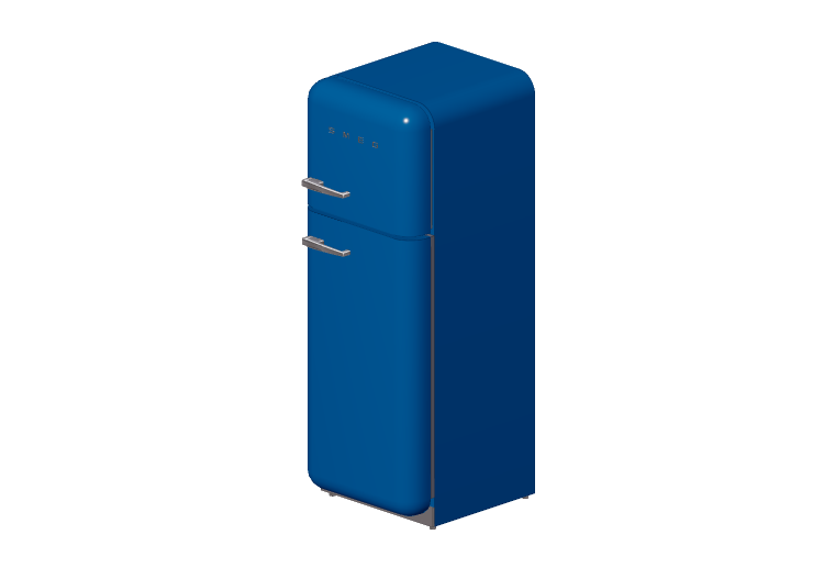 Eletrodomésticos 3D - Geladeira duas portas anos 50, azul -... Eletrodomésticos 3D - Geladeira duas portas anos 50, azul -...