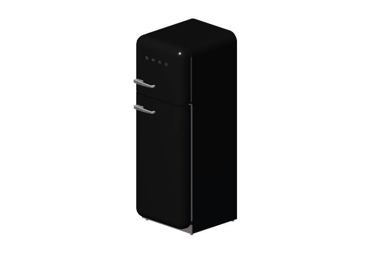 3D Electrical Appliances - 1950s two door fridge - black -... 3D Electrical Appliances - 1950s two door fridge - black -...