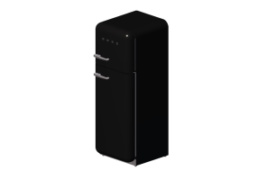 Elettrodomestici 3D - Frigorifero due porte anni '50, nero - Smeg - FAB30RNE1