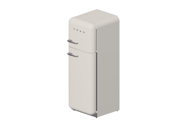 Elettrodomestici 3D - Frigorifero due porte anni '50, panna... Elettrodomestici 3D - Frigorifero due porte anni '50, panna...