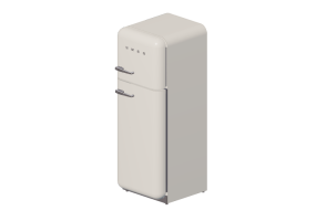 Electrodom&eacute;sticos 3D - Refrigerador dos puertas de los a&ntilde;os '50, crema - Smeg - FAB30RP1