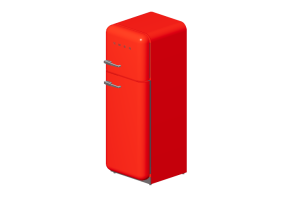 Elettrodomestici 3D - Frigorifero due porte anni '50, rosso - Smeg - FAB30RR1