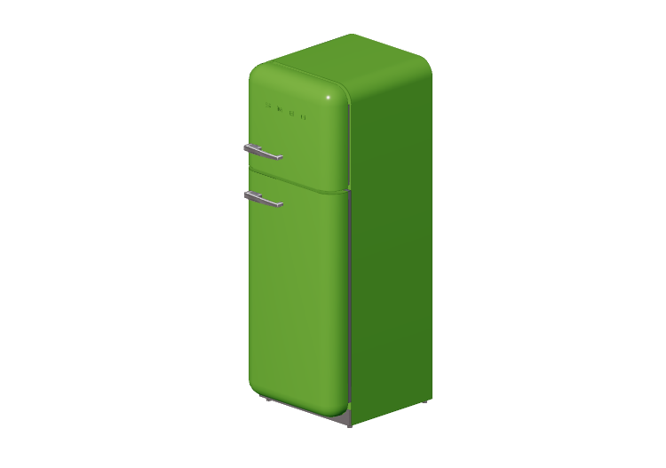 Eletrodomésticos 3D - Geladeira duas portas anos 50, verde... Eletrodomésticos 3D - Geladeira duas portas anos 50, verde...