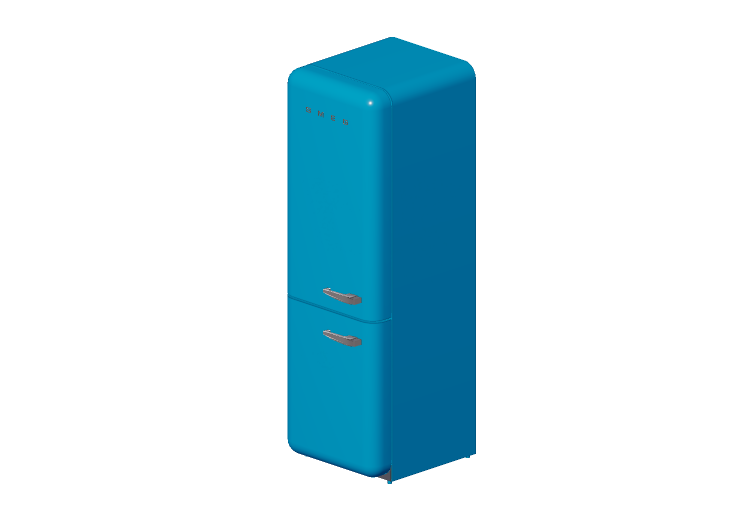 Eletrodomésticos 3D - Geladeira combinada anos 50, azul... Eletrodomésticos 3D - Geladeira combinada anos 50, azul...