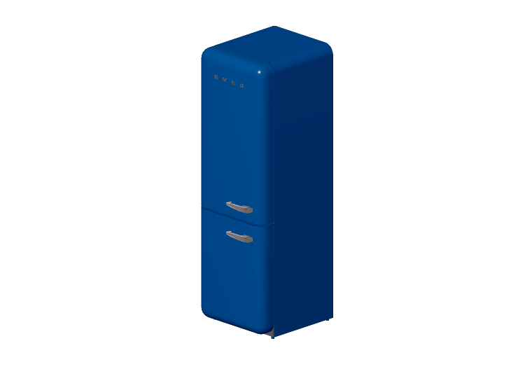 3D Electrical Appliances - 1950s combined Fridge - blue -... 3D Electrical Appliances - 1950s combined Fridge - blue -...