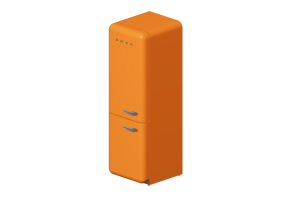 Electrom&eacute;nagers 3D - R&eacute;frig&eacute;rateur combin&eacute; ann&eacute;es '50, orange - Smeg - FAB32LON1