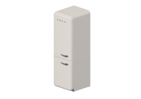Eletrodom&eacute;sticos 3D - Geladeira combinada anos 50, creme - Smeg - FAB32LPN1