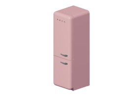 Eletrodom&eacute;sticos 3D - Geladeira combinada anos 50, rosa - Smeg - FAB32LRON1