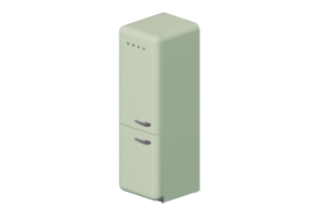 Elettrodomestici 3D - Frigorifero combinato anni '50, verde pastello - Smeg - FAB32LVN1