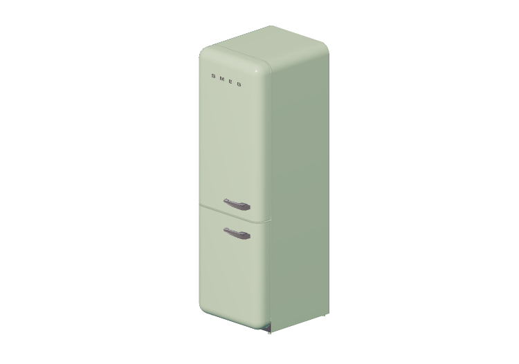 Electrodomésticos 3D - Refrigerador combinado de los años... Electrodomésticos 3D - Refrigerador combinado de los años...