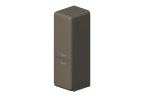 Electrodom&eacute;sticos 3D - Refrigerador combinado de los a&ntilde;os '50, gris met&aacute;lico - Smeg - FAB32LXN1