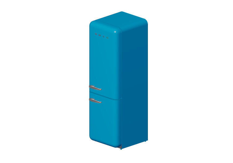 3D Electrical Appliances - 1950s combined Fridge - blue -... 3D Electrical Appliances - 1950s combined Fridge - blue -...