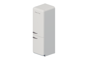 3D Electrical Appliances - 1950s combined Fridge - White - Smeg - FAB32RBN1