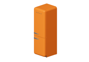 Eletrodom&eacute;sticos 3D - Geladeira combinada anos 50, laranja - Smeg - FAB32RON1
