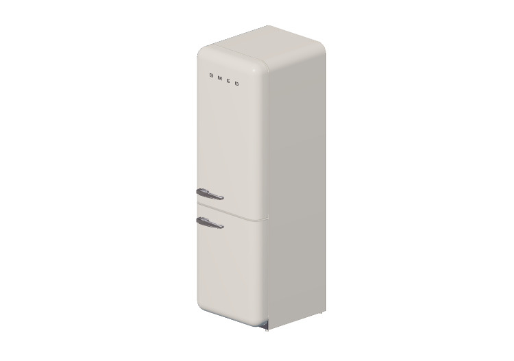 Electrodomésticos 3D - Refrigerador combinado de los años... Electrodomésticos 3D - Refrigerador combinado de los años...
