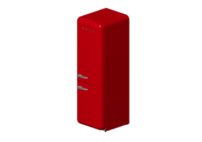 Electrom&eacute;nagers 3D - R&eacute;frig&eacute;rateur combin&eacute; ann&eacute;es '50, rouge - Smeg - FAB32RRN1
