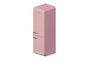 3D Electrical Appliances - 1950s combined Fridge - Pink - Smeg - FAB32RRON1