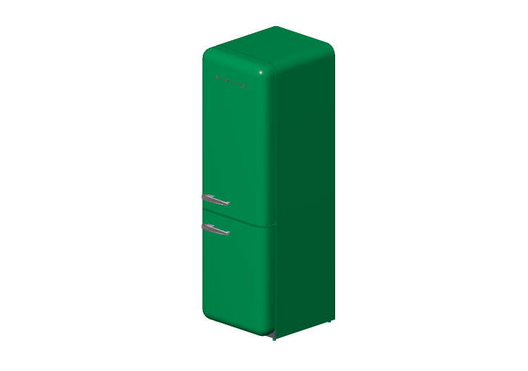 Eletrodomésticos 3D - Geladeira combinada anos 50, verde -... Eletrodomésticos 3D - Geladeira combinada anos 50, verde -...