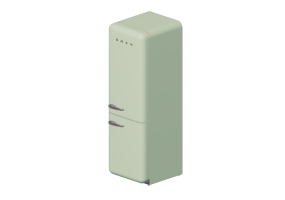 Electrodom&eacute;sticos 3D - Refrigerador combinado de los a&ntilde;os '50, verde pastel - Smeg - FAB32RVN1