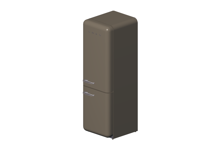 Eletrodomésticos 3D - Geladeira combinada anos 50, cinza... Eletrodomésticos 3D - Geladeira combinada anos 50, cinza...