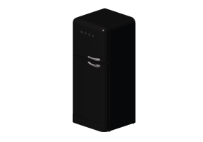 3D Haushaltger&auml;te - K&uuml;hlschrank 2 T&uuml;ren 50er Jahre, schwarz - Smeg - FAB50LBL