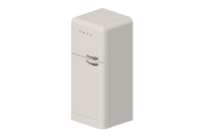 3D Haushaltger&auml;te - K&uuml;hlschrank 2 T&uuml;ren 50er Jahre, Creme - Smeg - FAB50LBL