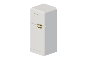 3D Electrical Appliances - 1950s two door fridge - White - Smeg - FAB50LCRB