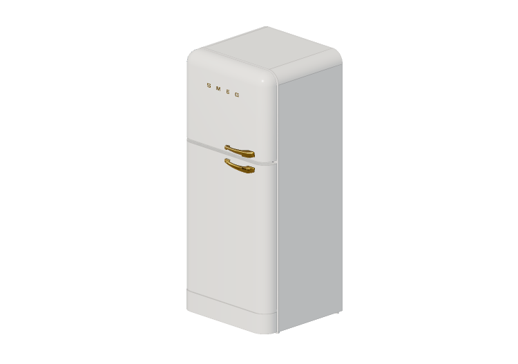 3D Haushaltgeräte - Kühlschrank 2 Türen 50er Jahre, weiß -... 3D Haushaltgeräte - Kühlschrank 2 Türen 50er Jahre, weiß -...
