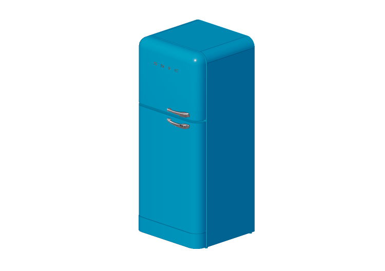 Elettrodomestici 3D - Frigorifero due porte anni '50,... Elettrodomestici 3D - Frigorifero due porte anni '50,...