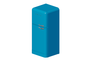 Electrodom&eacute;sticos 3D - Refrigerador dos puertas de los a&ntilde;os '50, azul - Smeg - FAB50LPB