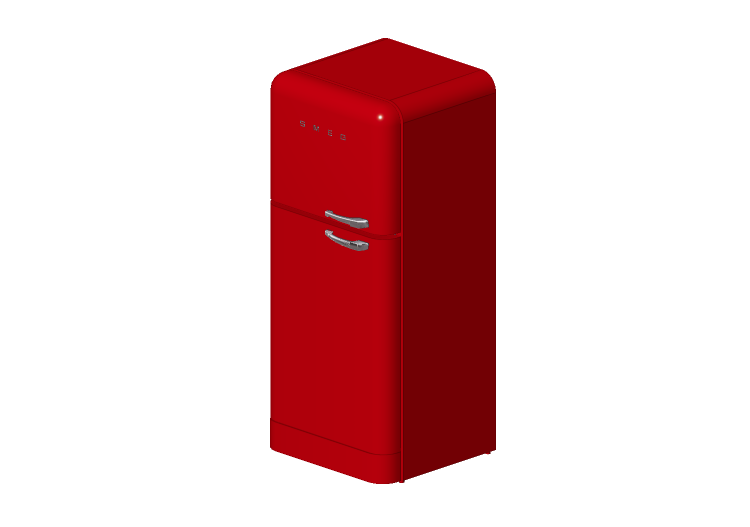 3D Electrical Appliances - 1950s two door fridge - red -... 3D Electrical Appliances - 1950s two door fridge - red -...