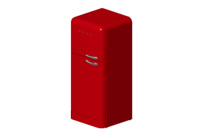 3D Haushaltger&auml;te - K&uuml;hlschrank 2 T&uuml;ren 50er Jahre, rot - Smeg - FAB50LRD