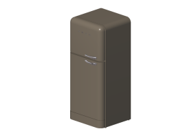 3D Haushaltger&auml;te - K&uuml;hlschrank 2 T&uuml;ren 50er Jahre, Metallic-grau - Smeg - FAB50LSV