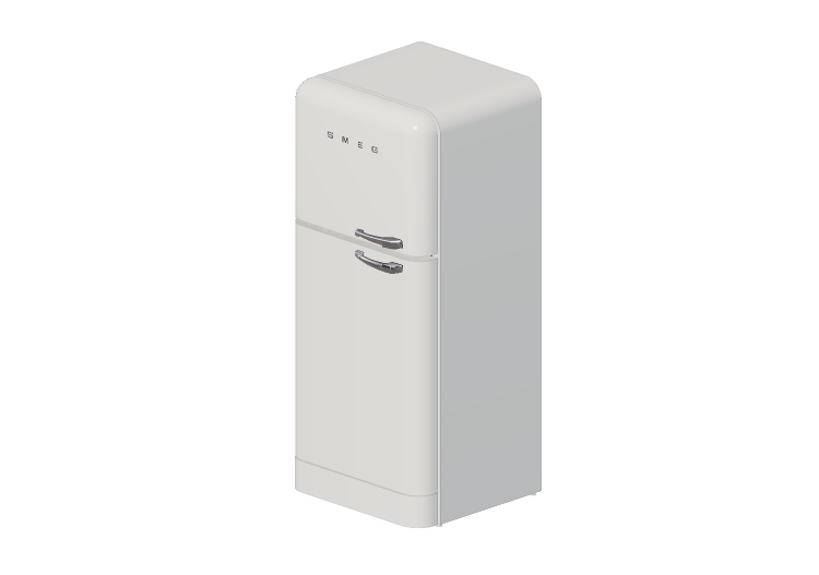 3D Electrical Appliances - 1950s two door fridge - White -... 3D Electrical Appliances - 1950s two door fridge - White -...