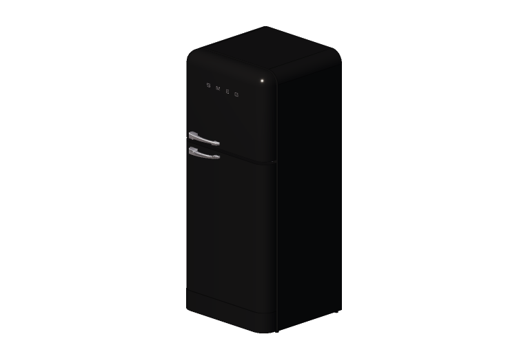 3D Electrical Appliances - 1950s two door fridge - black -... 3D Electrical Appliances - 1950s two door fridge - black -...