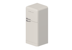 3D Electrical Appliances - 1950s two door fridge - cream - Smeg - FAB50RCR