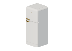 3D Electrical Appliances - 1950s two door fridge - White - Smeg - FAB50RCR