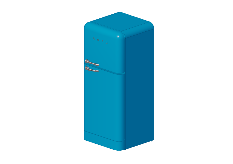 3D Electrical Appliances - 1950s two door fridge - blue -... 3D Electrical Appliances - 1950s two door fridge - blue -...
