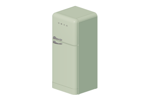 Electrodom&eacute;sticos 3D - Refrigerador dos puertas de los a&ntilde;os '50, verde pastel - Smeg - FAB50RPB