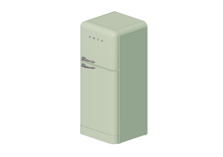 Electrodomésticos 3D - Refrigerador dos puertas de los años... Electrodomésticos 3D - Refrigerador dos puertas de los años...