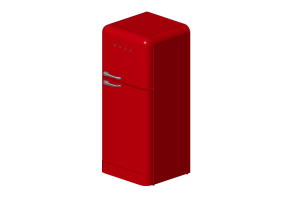 Elettrodomestici 3D - Frigorifero due porte anni '50, rosso - Smeg - FAB50RRD