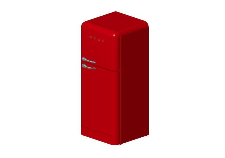 Elettrodomestici 3D - Frigorifero due porte anni '50, rosso... Elettrodomestici 3D - Frigorifero due porte anni '50, rosso...