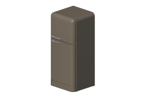 Eletrodom&eacute;sticos 3D - Geladeira duas portas anos 50, cinza met&aacute;lico - Smeg - FAB50RSV