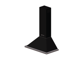 Electrodom&eacute;sticos 3D - Campana de pared, 90 cm, negra &ndash; Smeg - KPF9BL