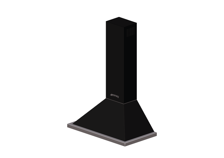 Electroménagers 3D - Hotte murale, 90 cm, noire – Smeg -... Electroménagers 3D - Hotte murale, 90 cm, noire – Smeg -...