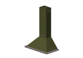 3D Haushaltger&auml;te - Wandmontierte Dunstabzugshaube, 90 cm, olivgr&uuml;n &ndash; Smeg - KPF9OG