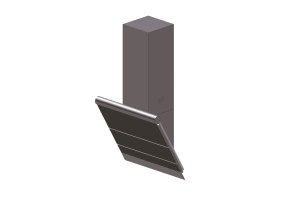 3D Electrical Appliances - Wall mounted satin stainless steel kitchen hood, 75 cm &ndash; Smeg - KTS75SE2